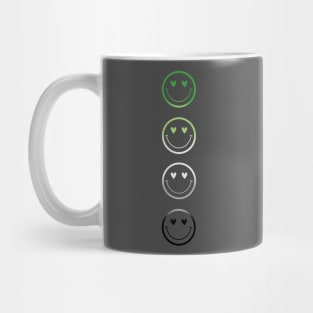 Aromantic Pride Flag Smileys Mug